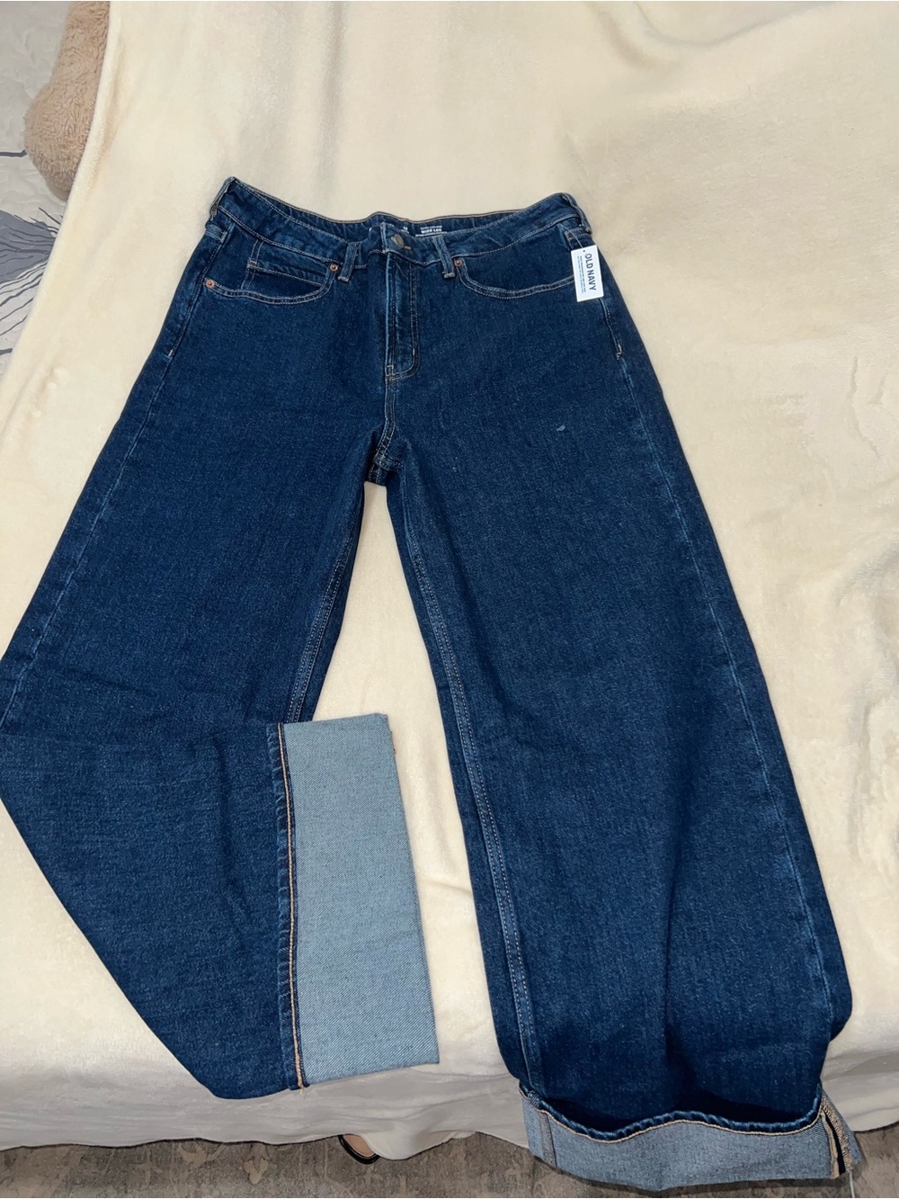 Old Navy Deep Blue High-Rise Wide-Leg Jeans